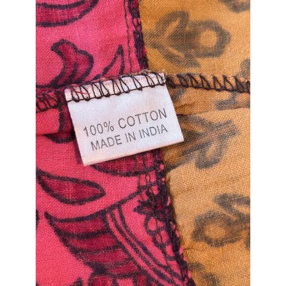 Culture Shop Brown Boho Patchwork Smoked Strapless Dress Sz L Bohemian Hippie - Picture 9 of 9